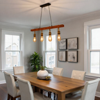 Opertsa - Deckenlampe 4 Lichter - Mehrflammige Deckenlampe Holz & Metall