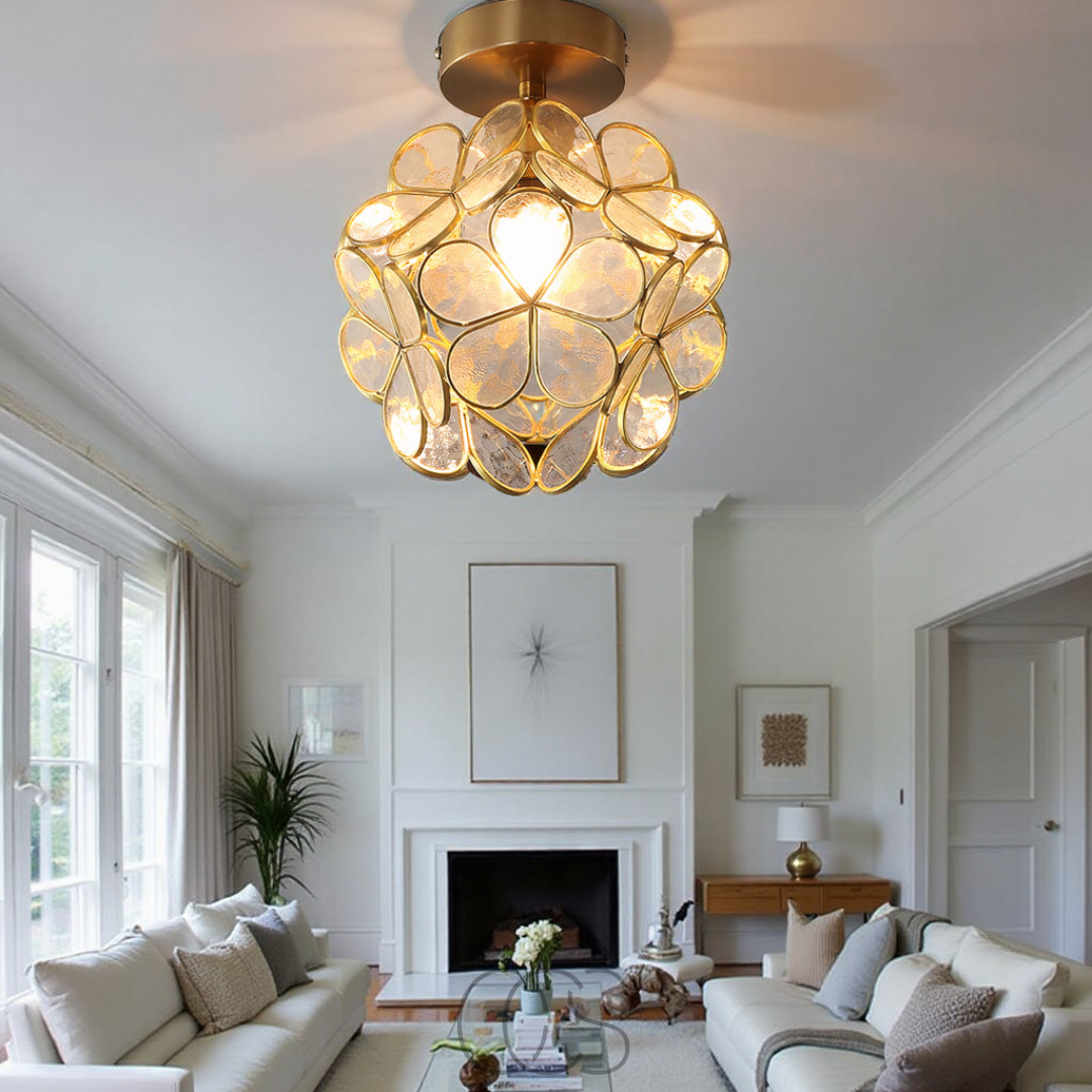 Opertsa - Design flower ceiling lamp - Iron & Glass