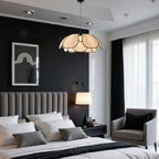 Opertsa - Flower-shaped Rattan Pendant Lamp with Black Accents