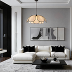 Opertsa - Flower-shaped Rattan Pendant Lamp with Black Accents