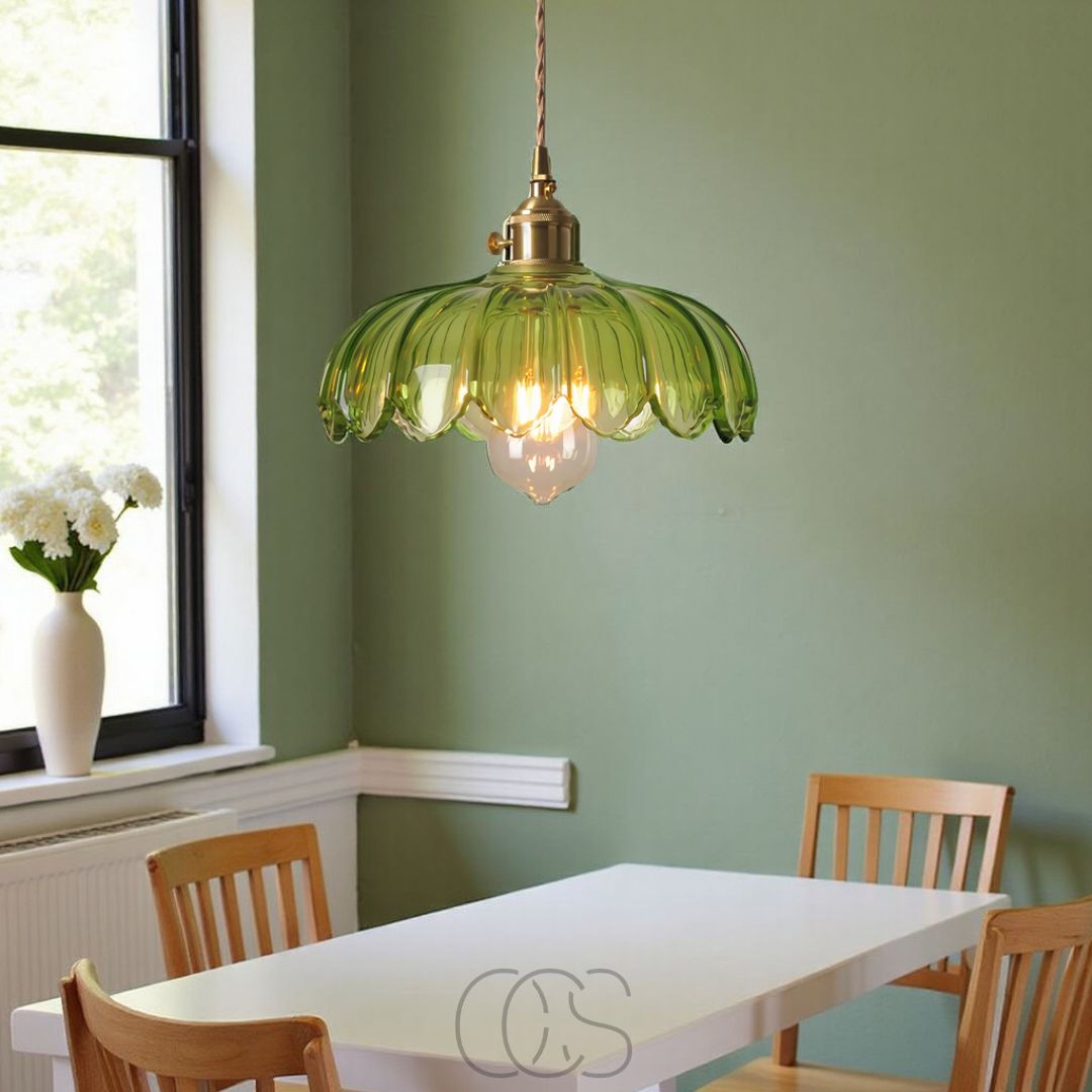 Opertsa - Glass Flower Pendant Lamp - Vintage Design