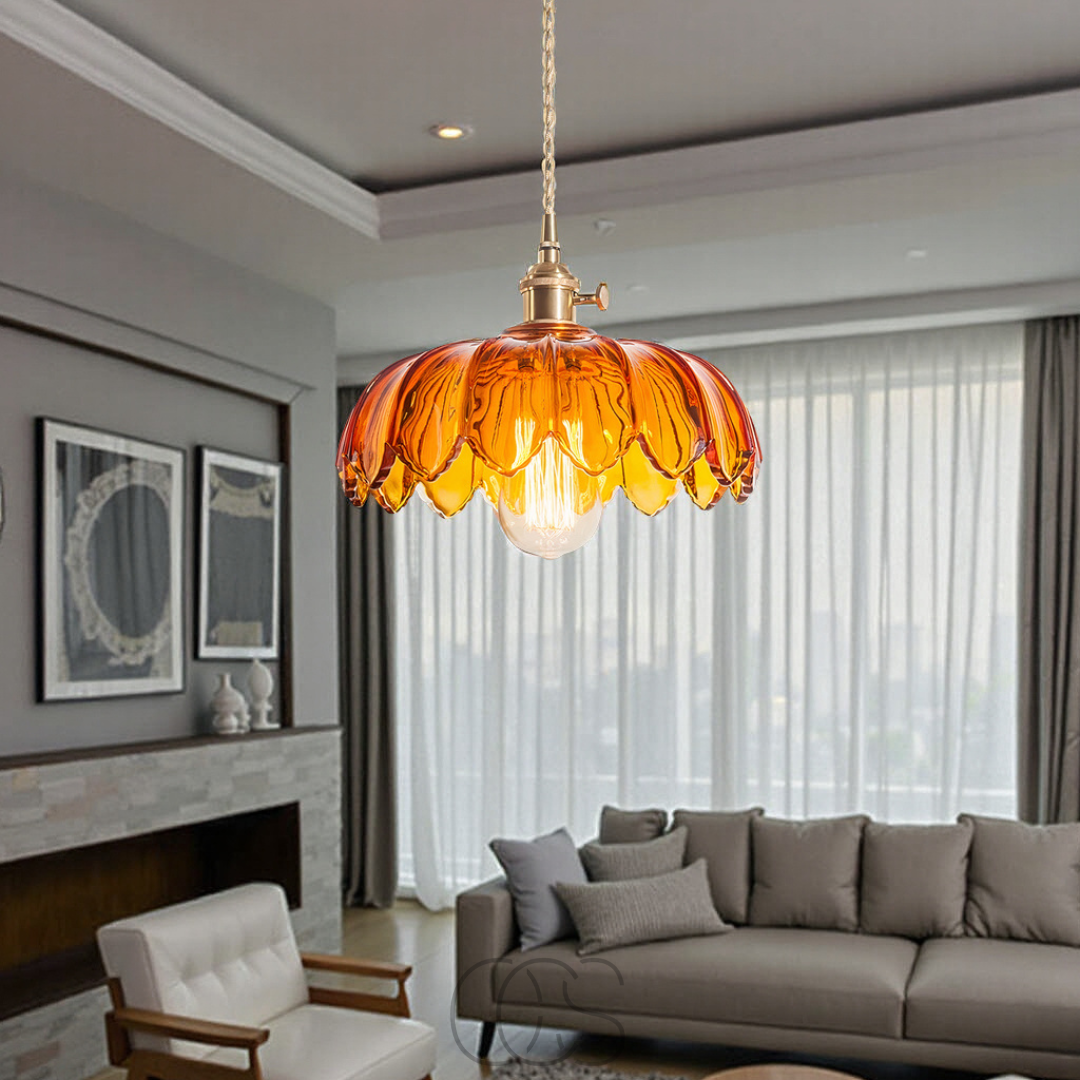 Opertsa - Glass Flower Pendant Lamp - Vintage Design