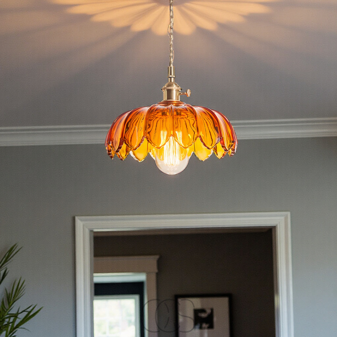 Opertsa - Glass Flower Pendant Lamp - Vintage Design