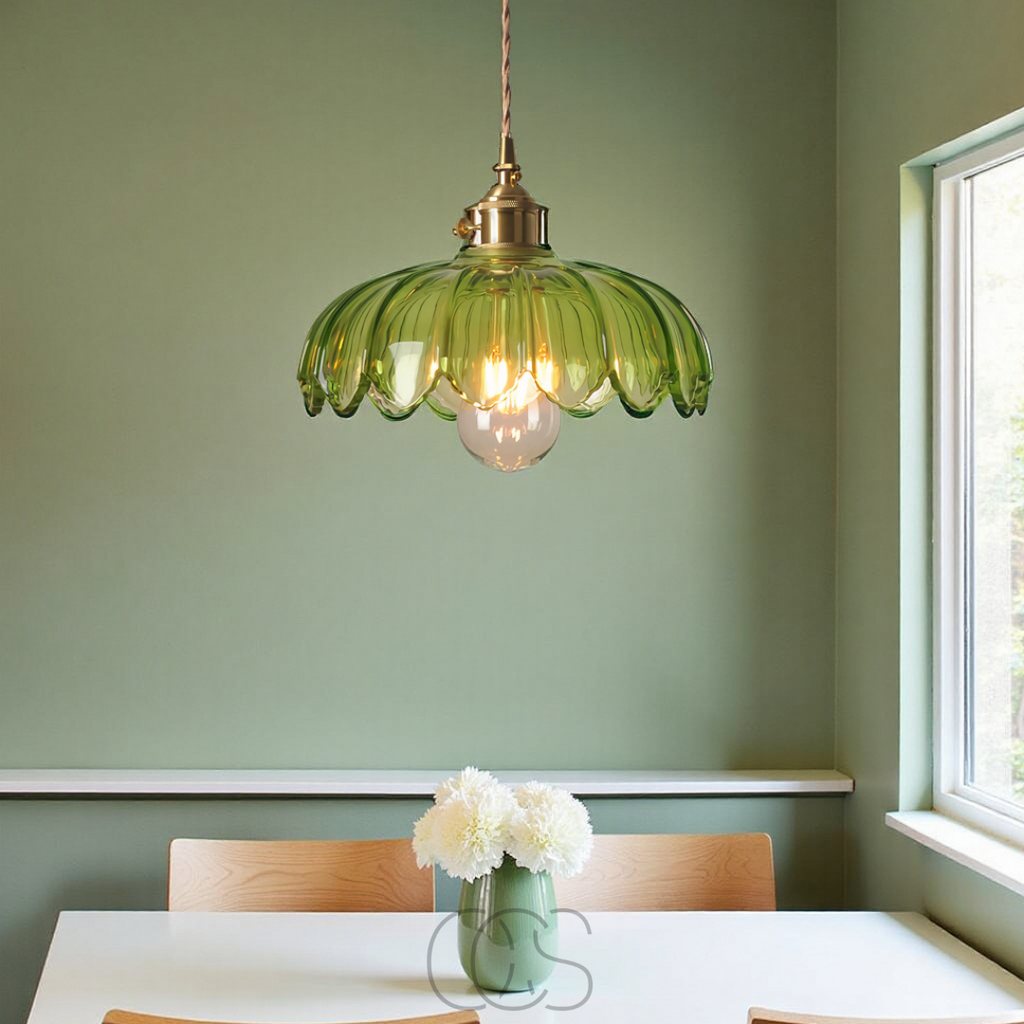 Opertsa - Glass Flower Pendant Lamp - Vintage Design