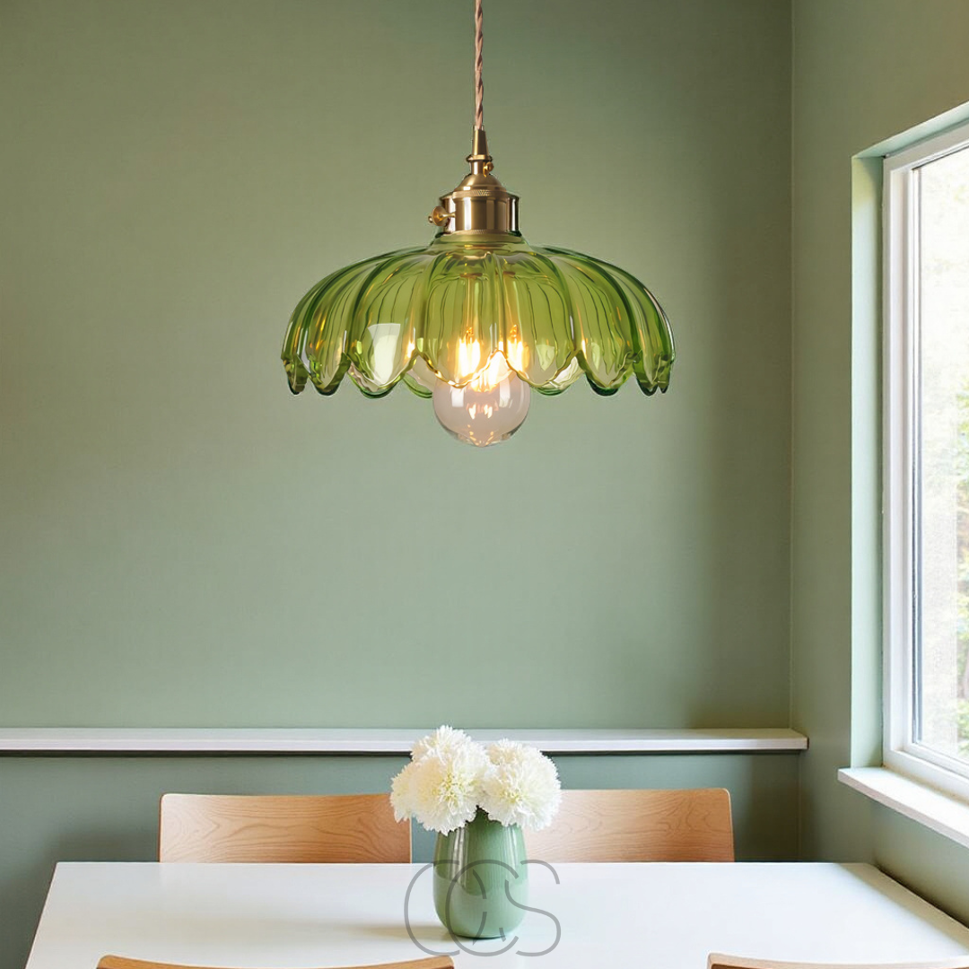 Opertsa - Glass Flower Pendant Lamp - Vintage Design