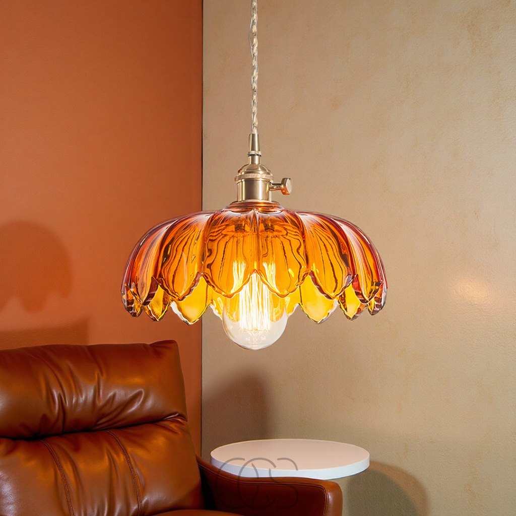 Opertsa - Glass Flower Pendant Lamp - Vintage Design