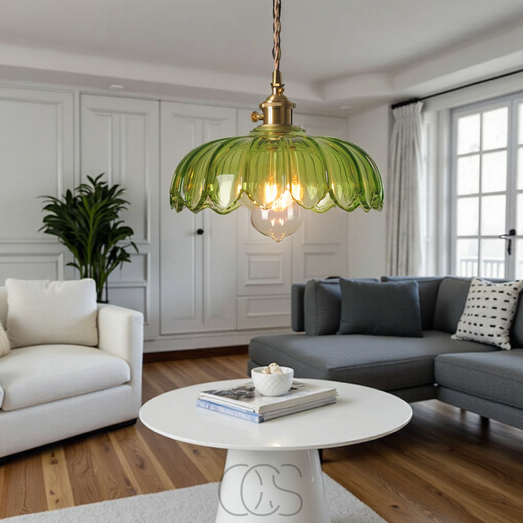 Opertsa - Glass Flower Pendant Lamp - Vintage Design