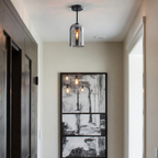 Opertsa - Lámpara de techo vintage de vidrio con LED