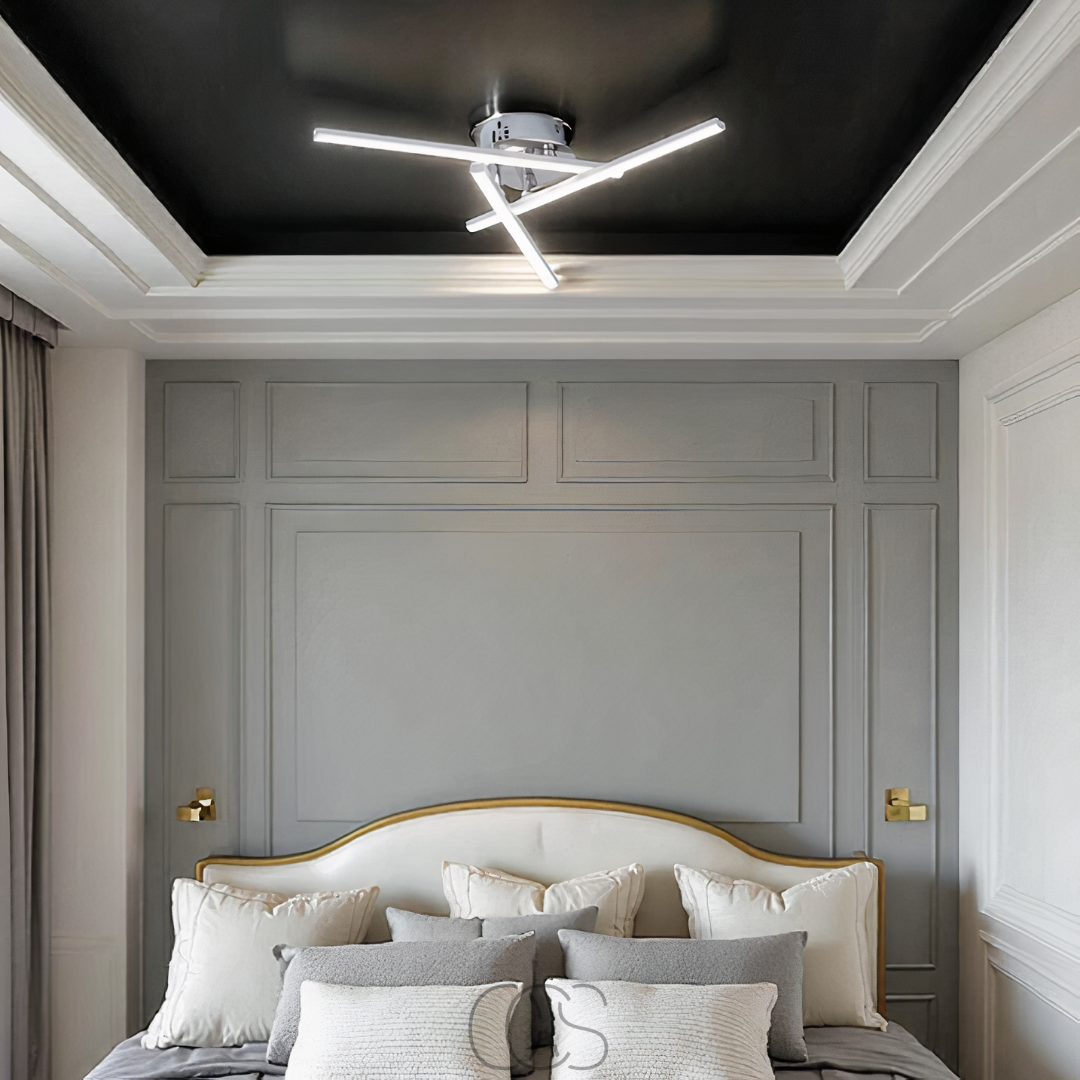 Opertsa - LED Ceiling Lamp Triangular - Satin Nickel Design Lamp