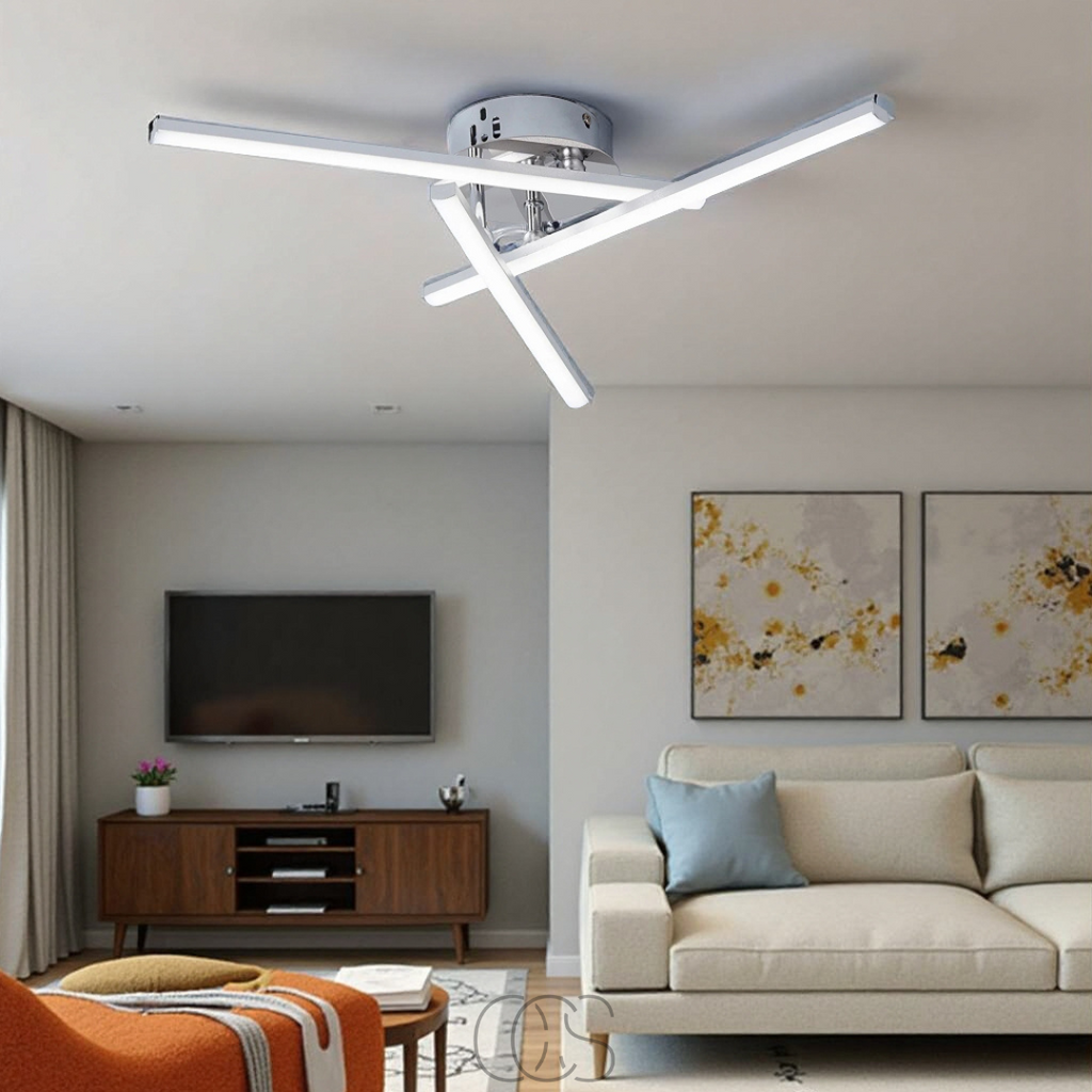 Opertsa - LED Ceiling Lamp Triangular - Satin Nickel Design Lamp