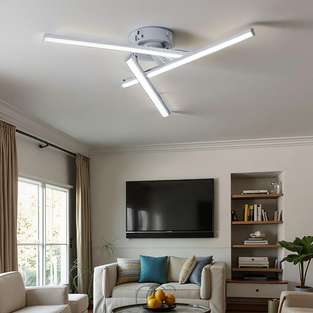 Opertsa - LED Ceiling Lamp Triangular - Satin Nickel Design Lamp