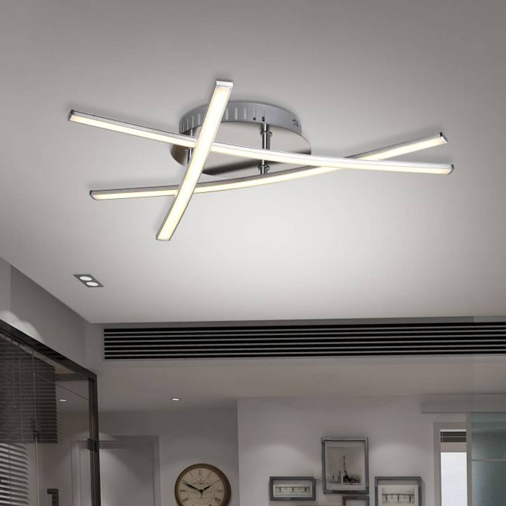 Opertsa - LED Ceiling Lamp Triangular - Satin Nickel Design Lamp