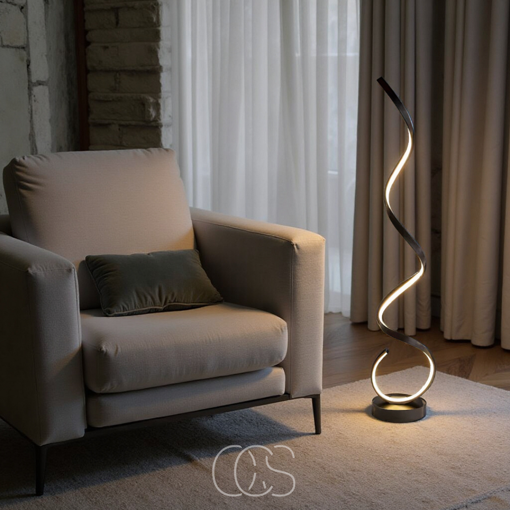 Opertsa - Lámpara de pie espiral LED regulable