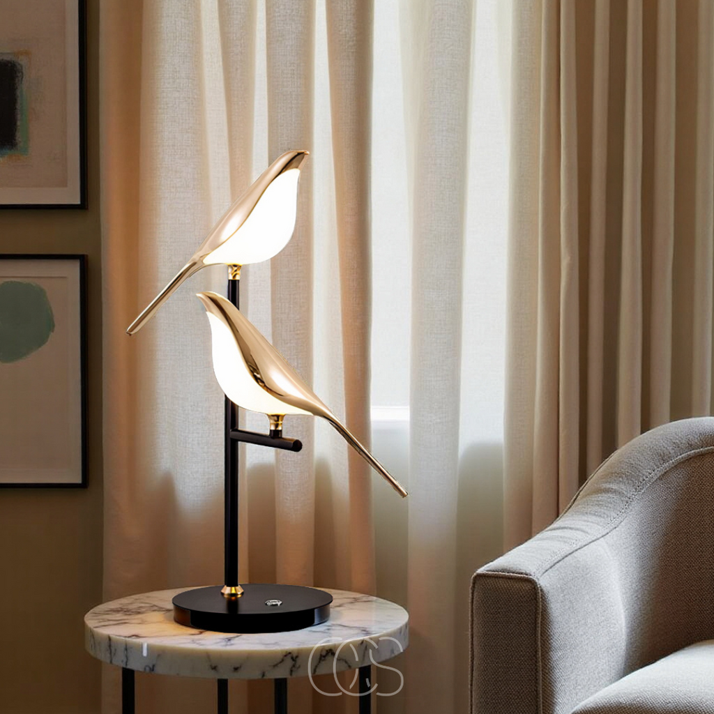 Opertsa - LED Table Lamp with Golden Bird – Warm Atmospheric Light