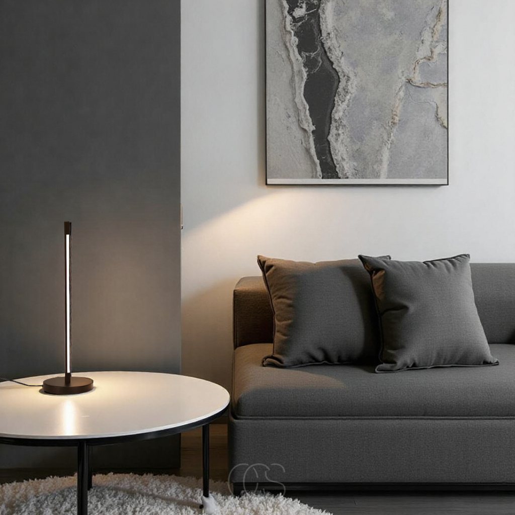 Opertsa - Minimalist LED Table Lamp - Modern Matte Black Aluminum