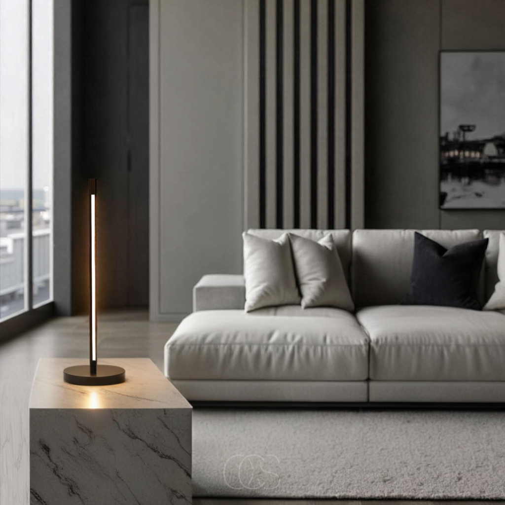Opertsa - Minimalist LED Table Lamp - Modern Matte Black Aluminum