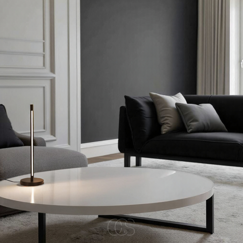 Opertsa - Minimalist LED Table Lamp - Modern Matte Black Aluminum