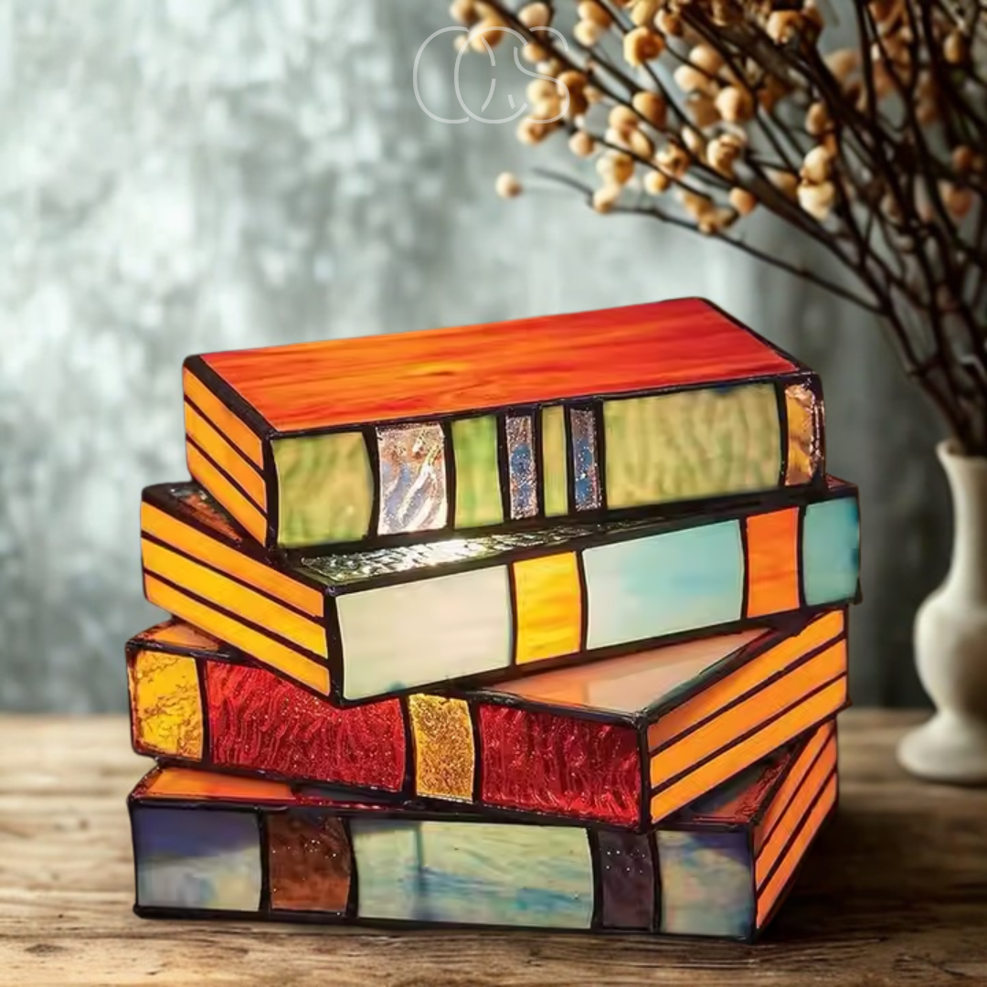 Opertsa - Mosaic Book Lamp - Wireless Tiffany Table Lamp