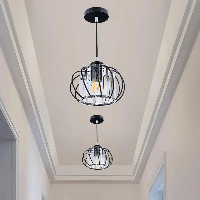 Opertsa - Nordic Pendant Lamp with Spherical Glass - Black Design