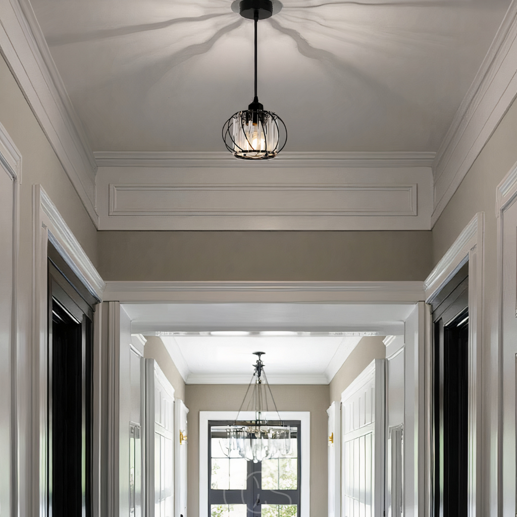 Opertsa - Nordic Pendant Lamp with Spherical Glass - Black Design