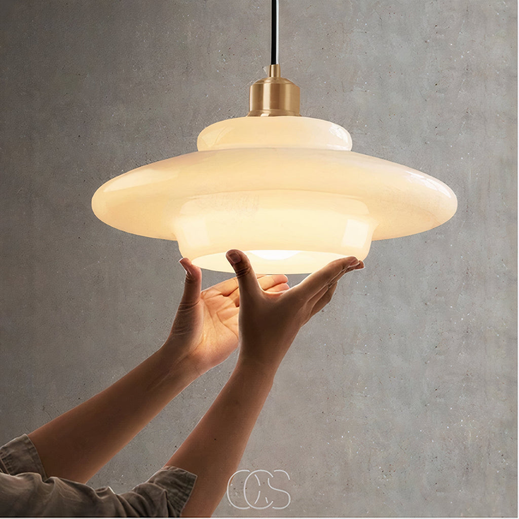 Opertsa - Perle pendant lamp - Brass & Glass