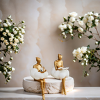 Opertsa - Reading Woman on Cloud Sculpture - Resin Art Object