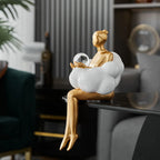 Opertsa - Reading Woman on Cloud Sculpture - Resin Art Object