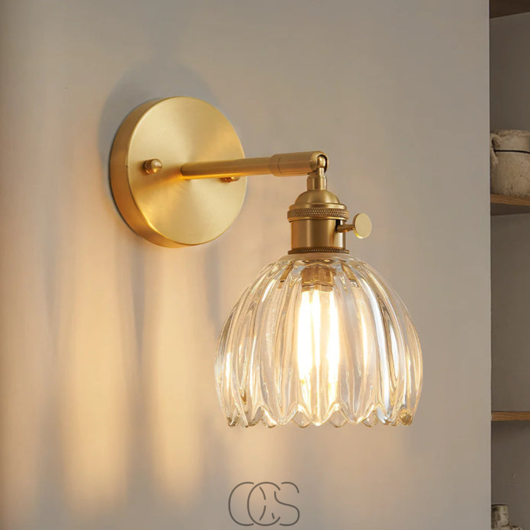 Opertsa - Retro Wall Lamp with Glass Tulip Shade