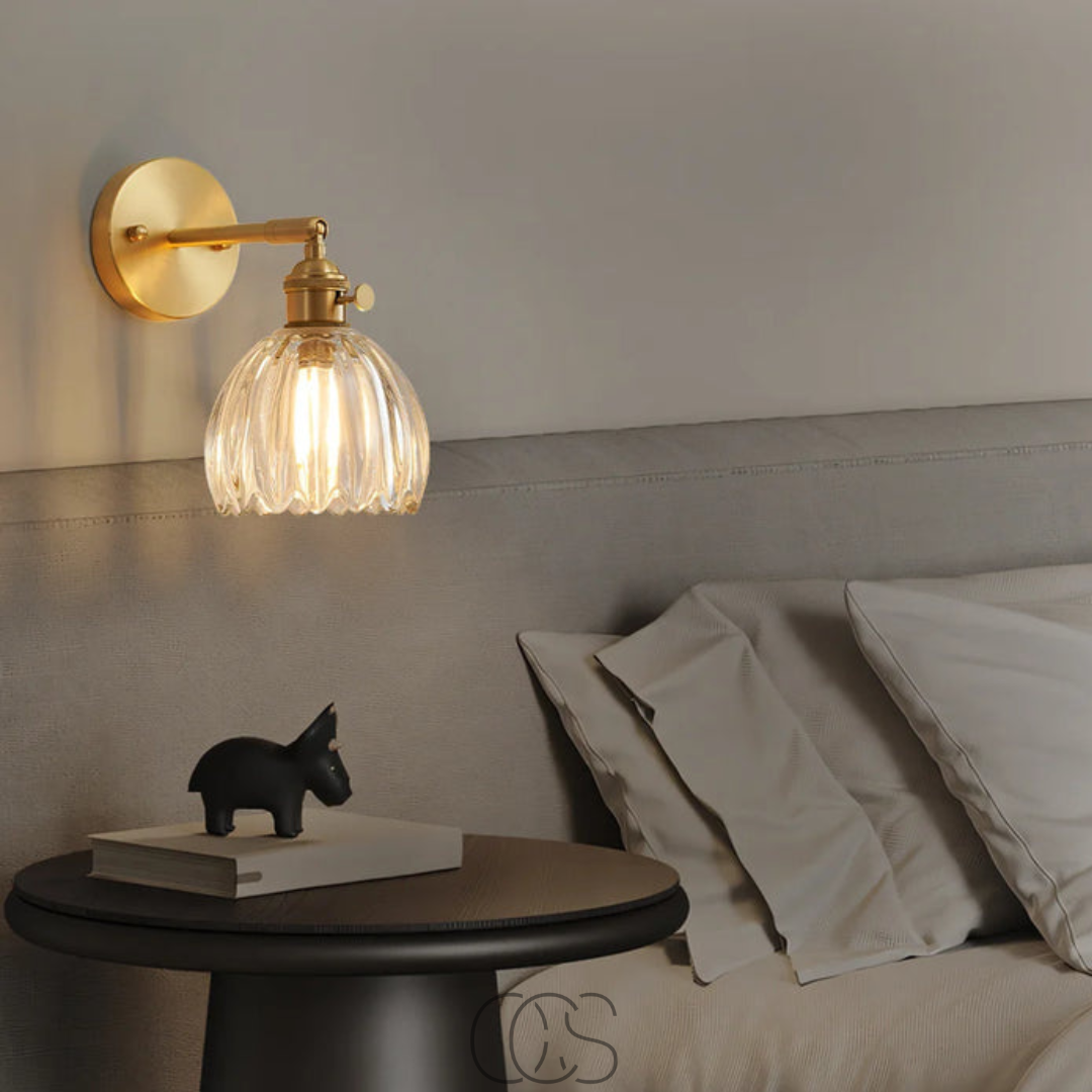 Opertsa - Retro Wall Lamp with Glass Tulip Shade