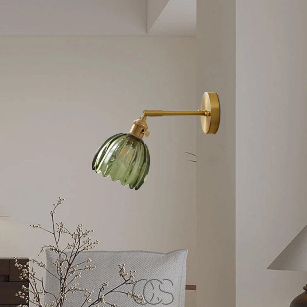 Opertsa - Retro Wall Lamp with Glass Tulip Shade