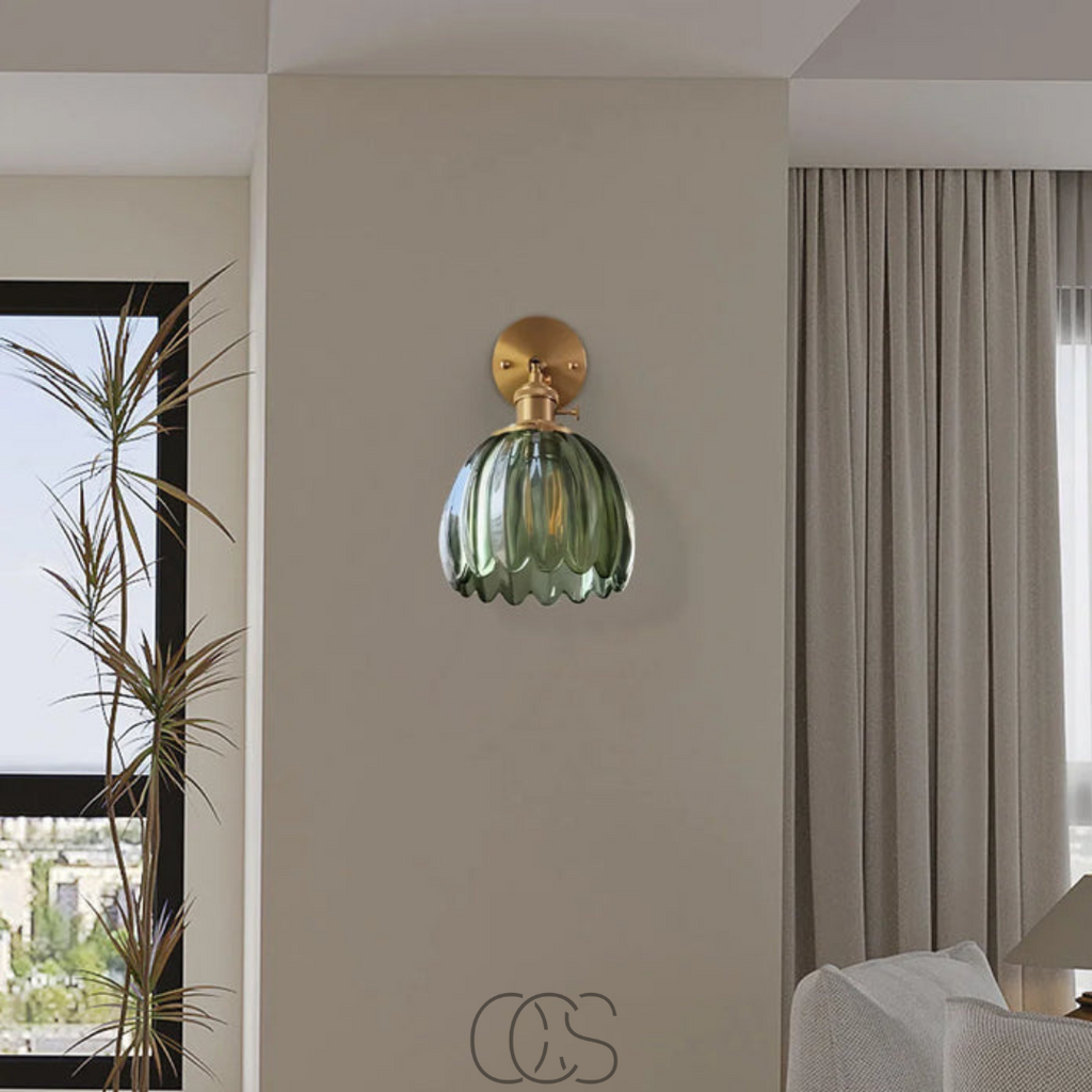Opertsa - Retro Wall Lamp with Glass Tulip Shade