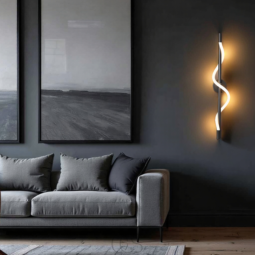 Opertsa - Slim LED wall lamp - Black aluminum