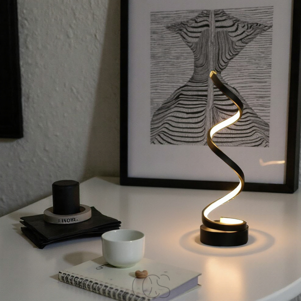 Opertsa - Spiral Lamp – modern design with 3 light colors & energy-efficient LED