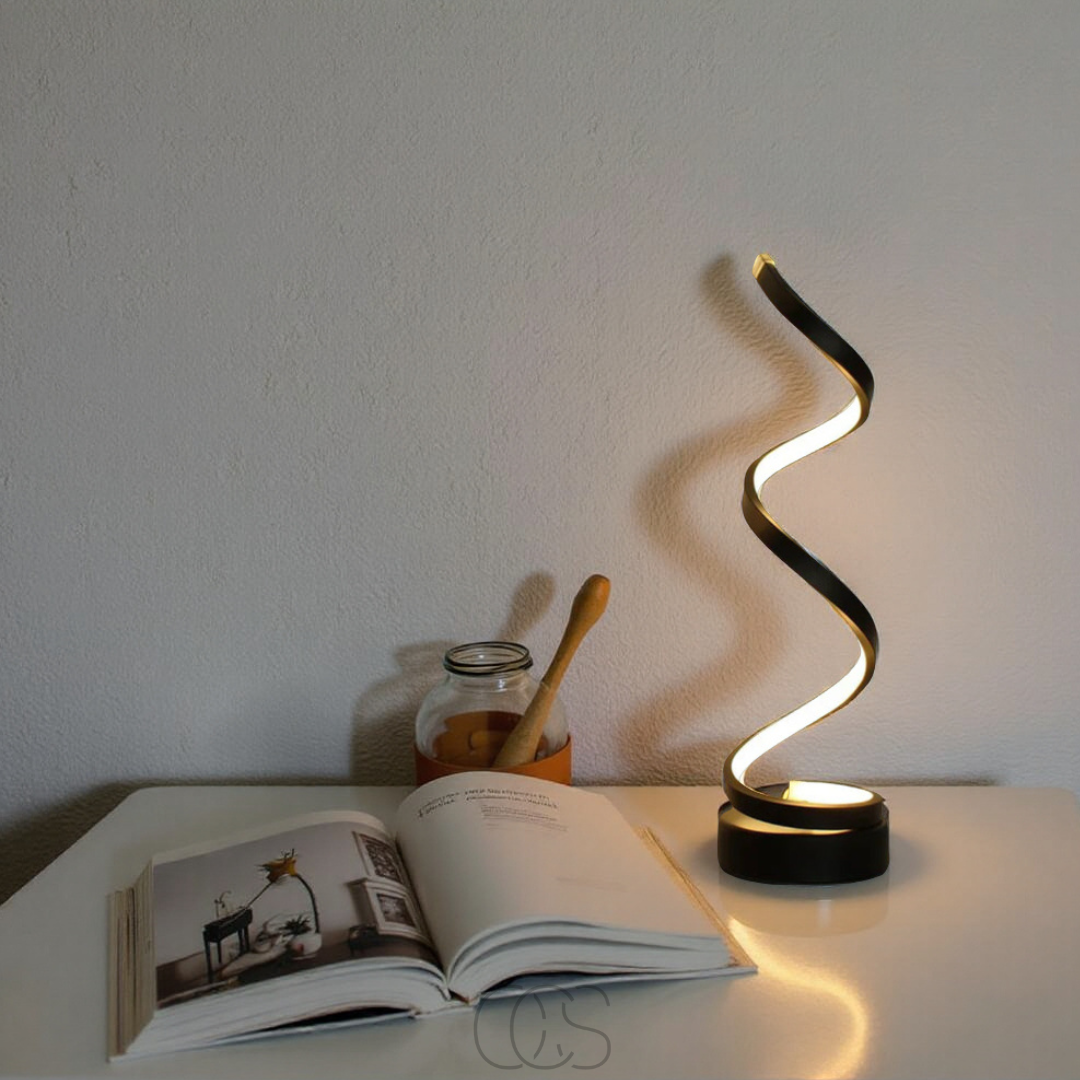 Opertsa - Spiral Lamp – modern design with 3 light colors & energy-efficient LED