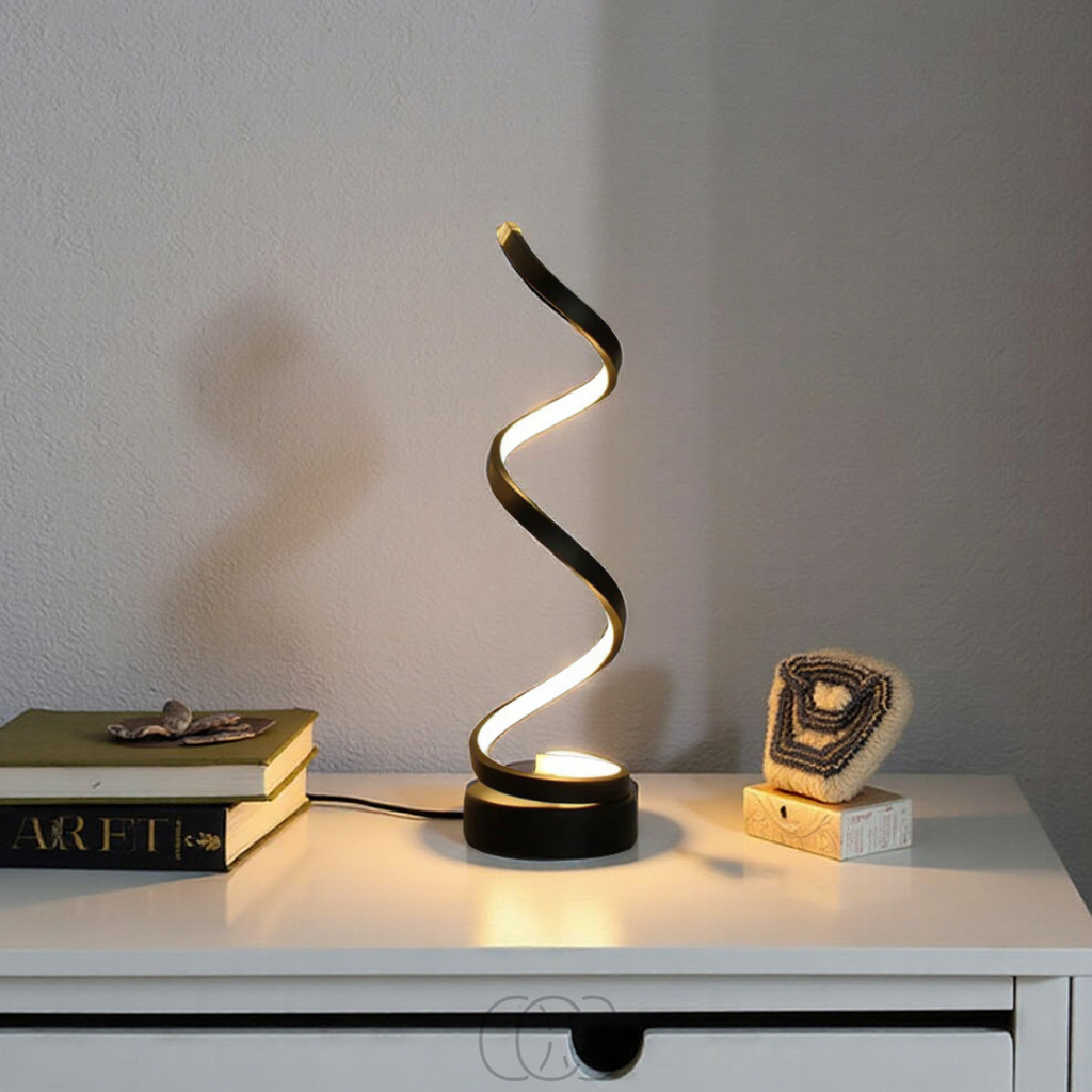 Opertsa - Spiral Lamp – modern design with 3 light colors & energy-efficient LED