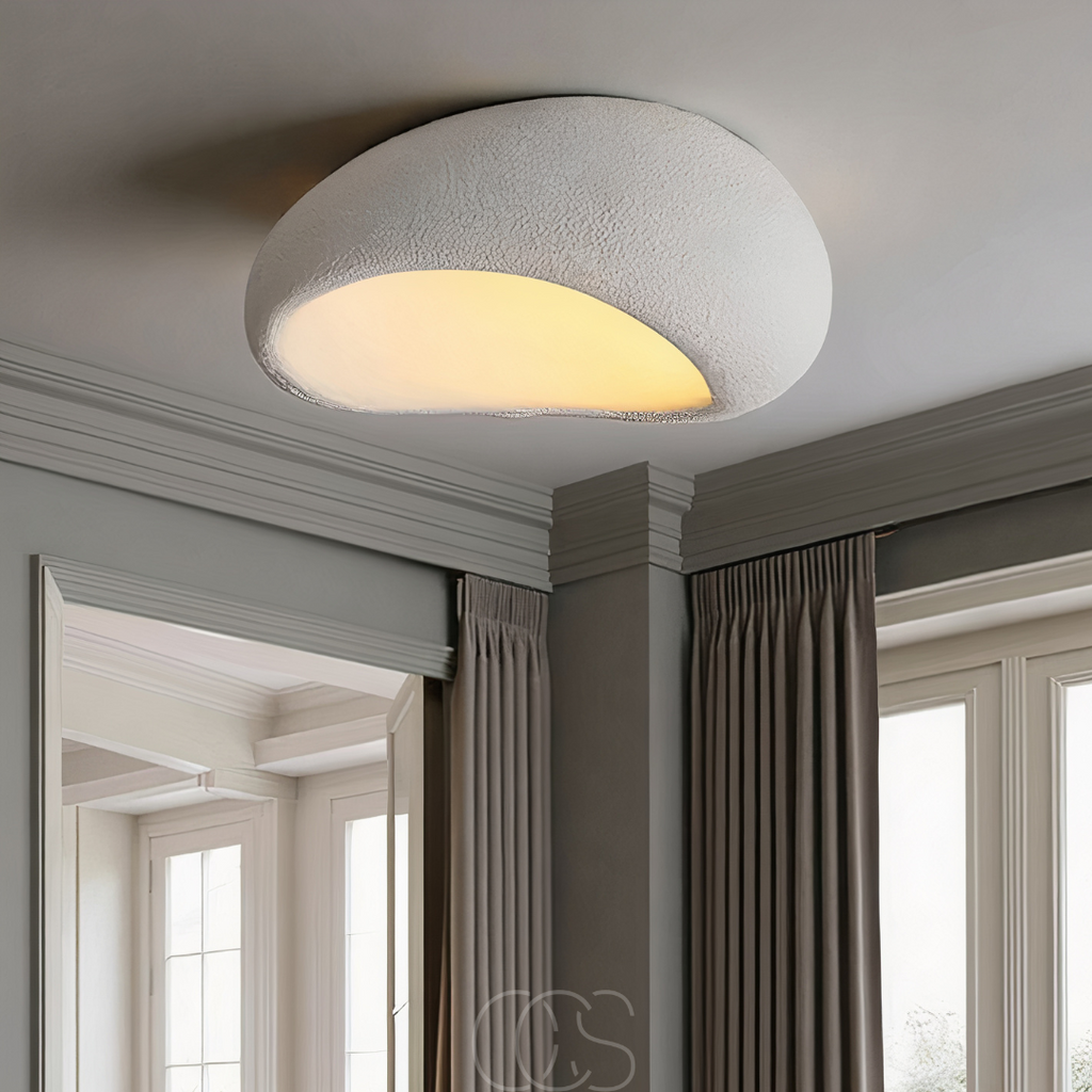 Opertsa - Wabi-Sabi Fabric Ceiling Lamp - Polyform & Resin