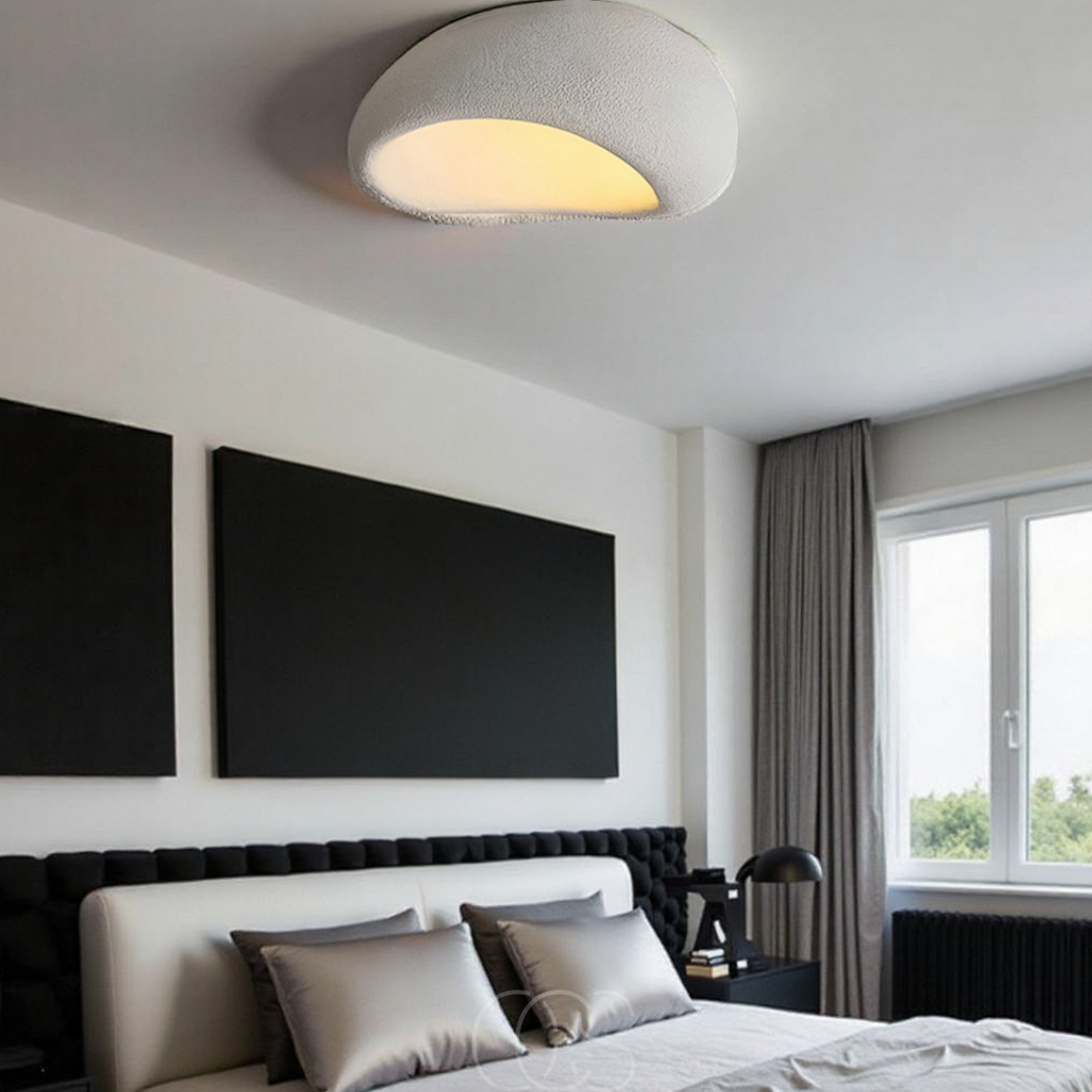 Opertsa - Wabi-Sabi Fabric Ceiling Lamp - Polyform & Resin