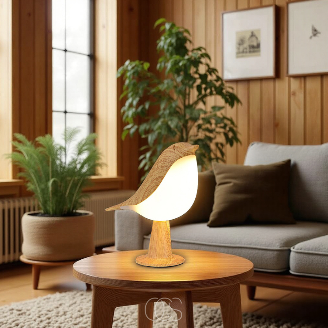 Opertsa - Wooden Bird Lamp - Wireless Table Lamp with Warm Light