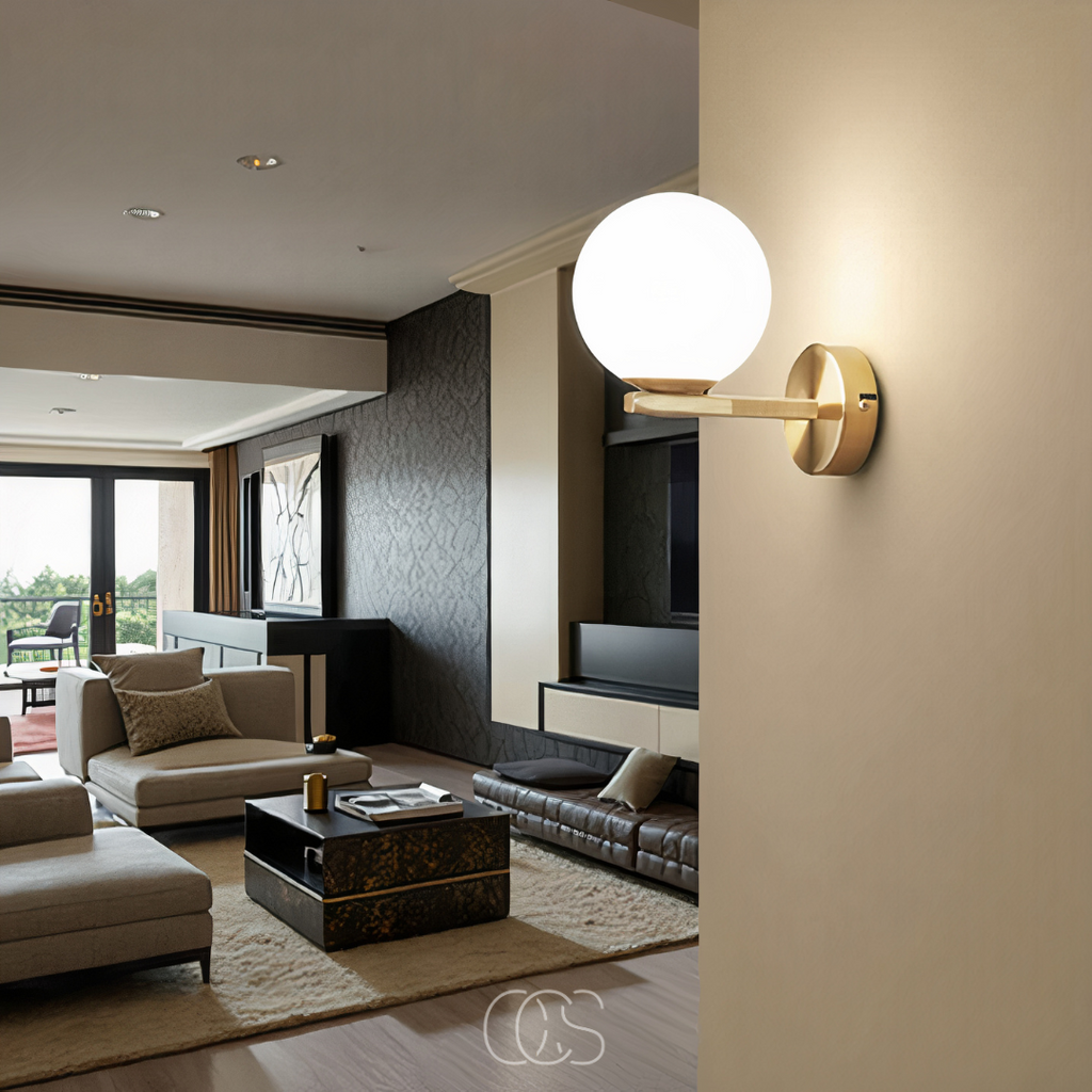 Opertsa - lámpara de pared con globo blanco