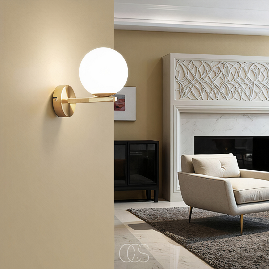 Opertsa - lámpara de pared con globo blanco