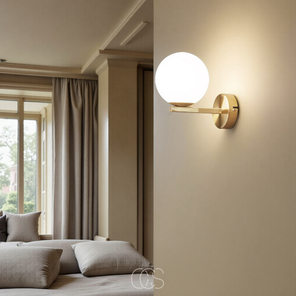 Opertsa - lámpara de pared con globo blanco