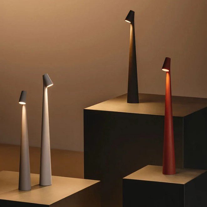Portable Table Lamp with Adjustable Brightness – Cordless Design, Elegant Colors for Bedroom, Living Room, and Office Use