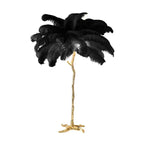 Lampe sur pied en plumes d'autruche