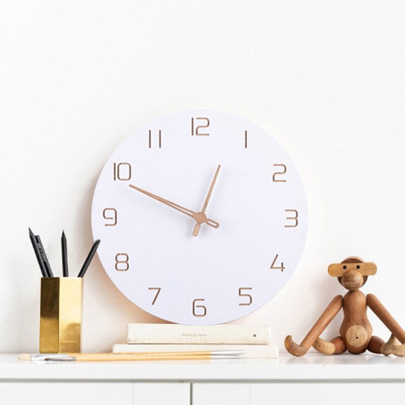 Scandinavian 3D Wall Clock in High-Quality Wood – Modern Decorative Timepiece