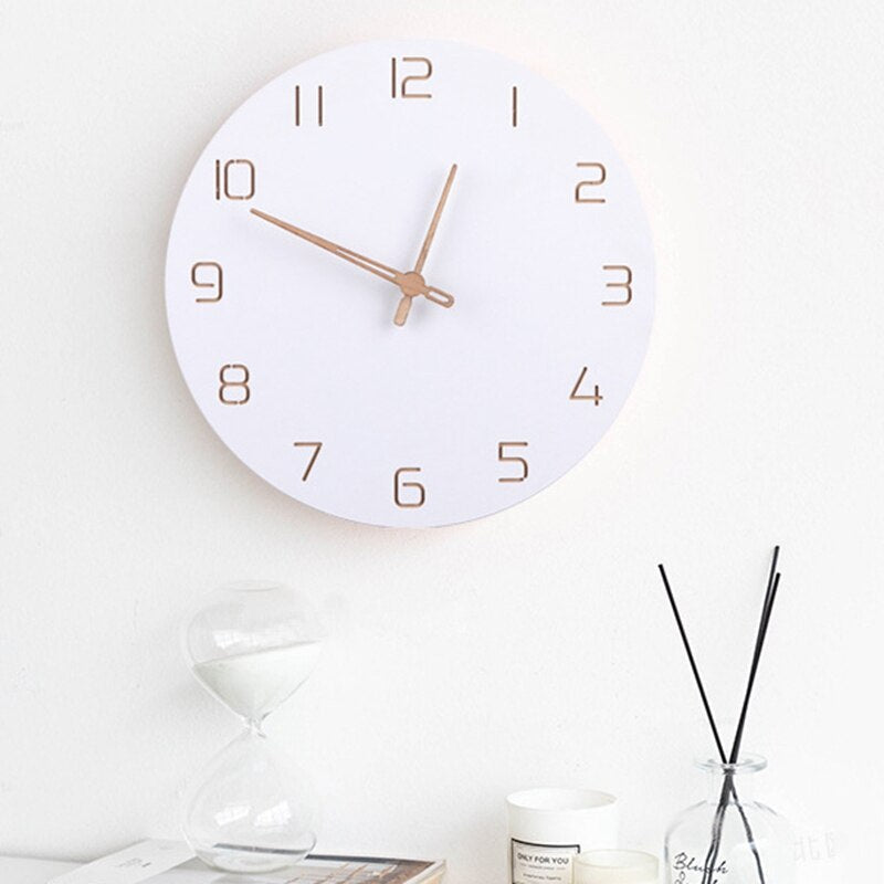 Scandinavian 3D Wall Clock in High-Quality Wood – Modern Decorative Timepiece