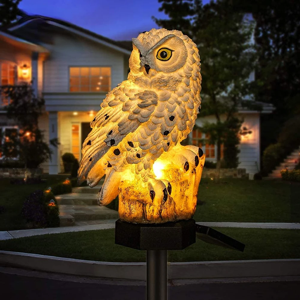 Solar Owl Lamp for Outdoor Decor – Eco-Friendly LED Garden Light