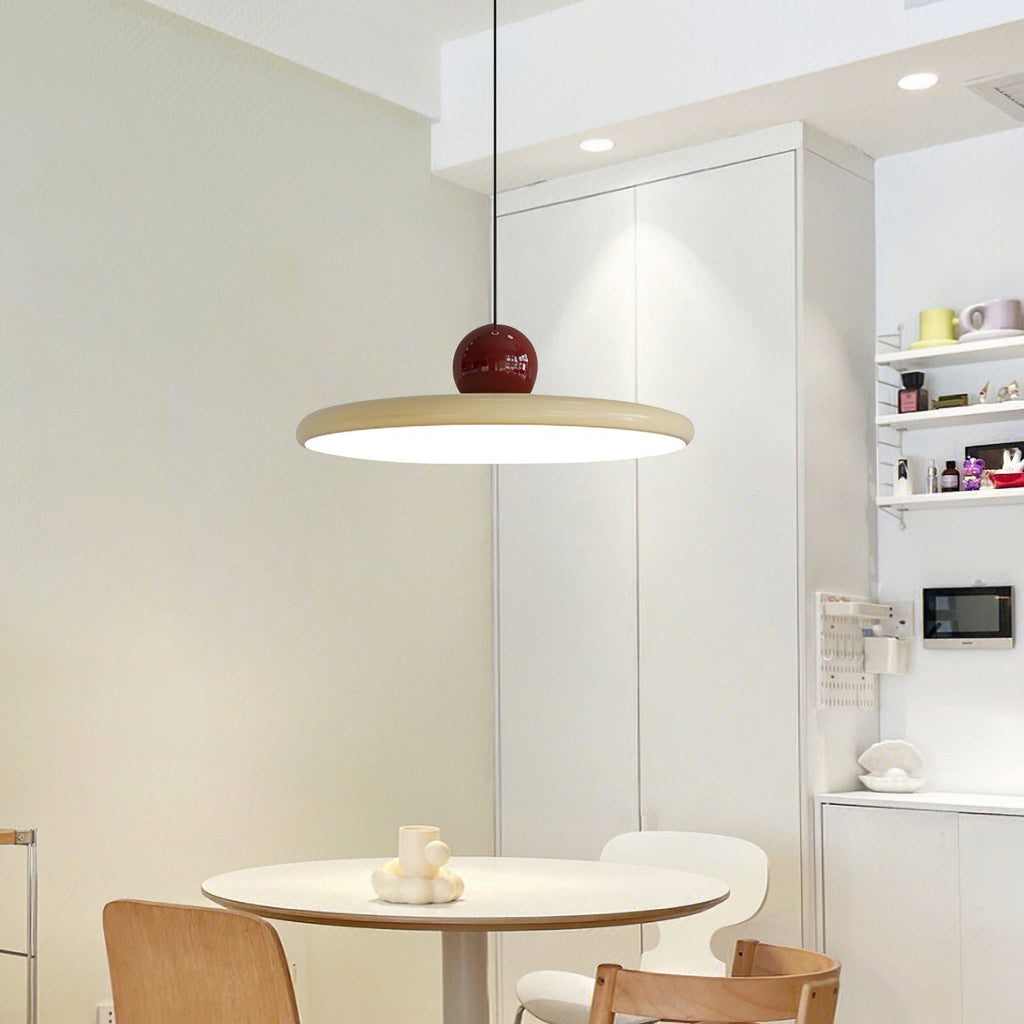Stylish Red Metal Pendant Lamp – Adjustable Height Kitchen Pendant Lighting for Elegant Dining Spaces