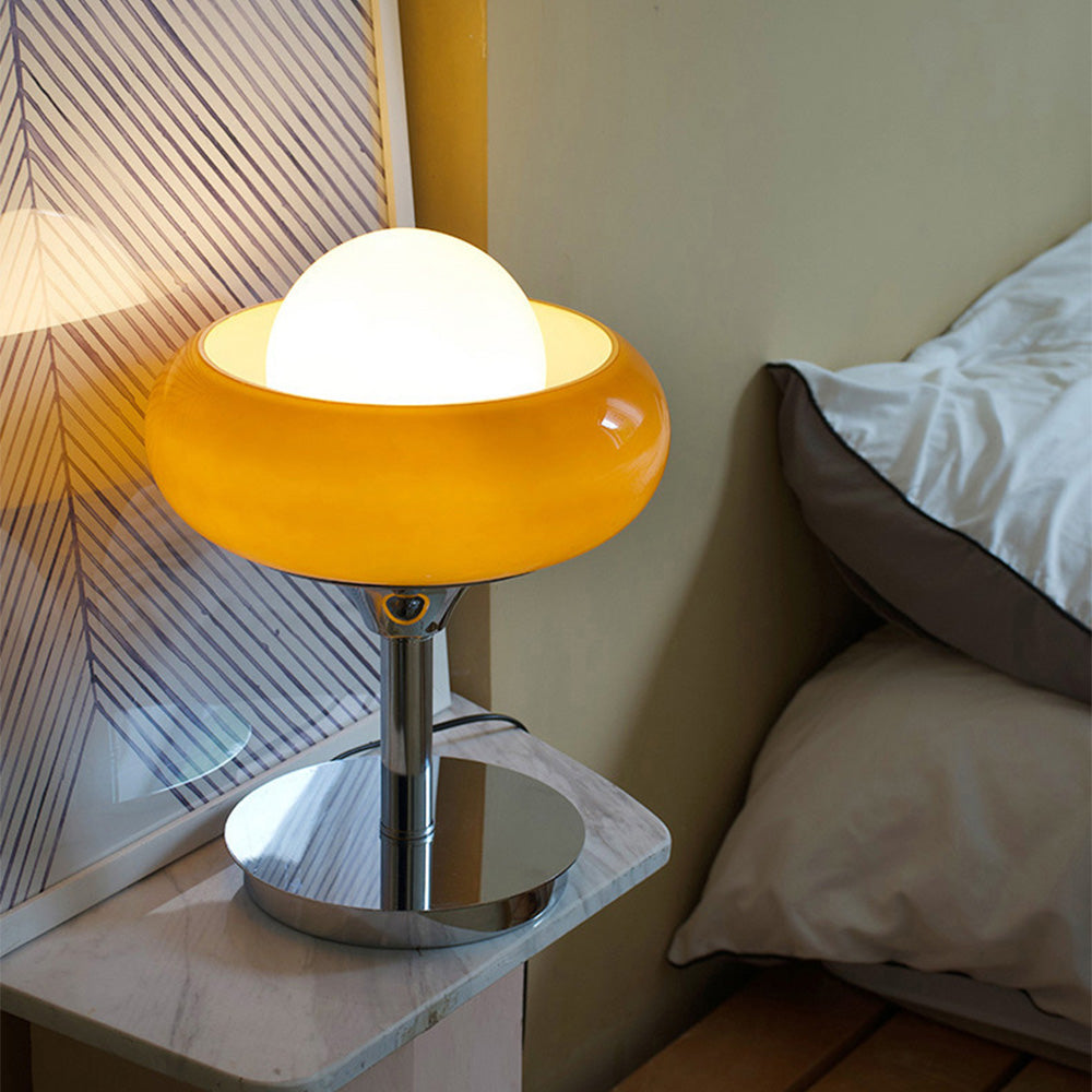 Vintage Bauhaus Glass Table Lamp