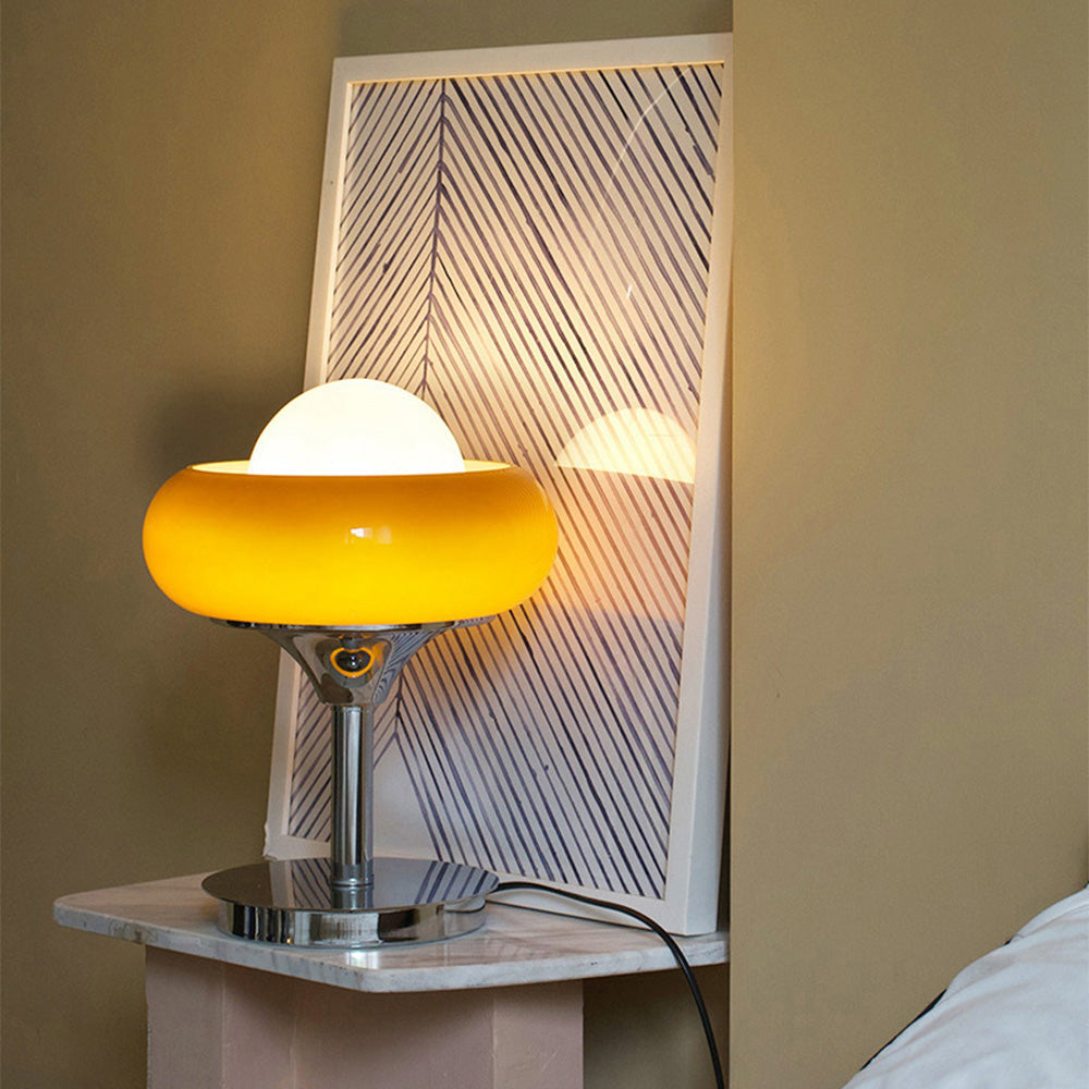 Vintage Bauhaus Glass Table Lamp