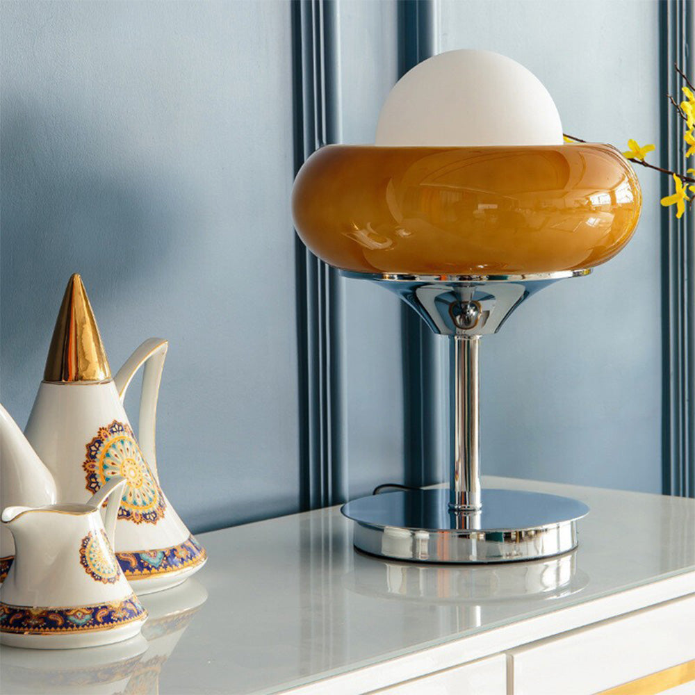 Vintage Bauhaus Glass Table Lamp